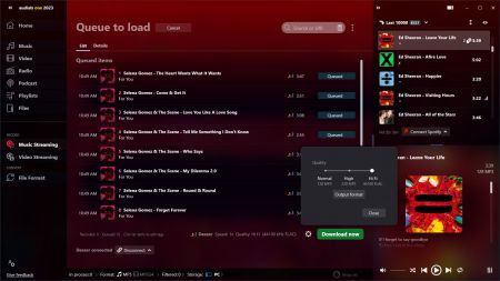 Start remote control music streaming recording in Audials One