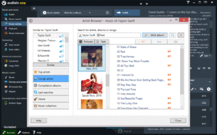 Select "+ Music wishes" to open the artist browser. Enter the name of your favorite artist and select one of their albums. Click on "Wish album" and then close the window. The desired album now appears in the wishlist created.